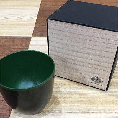 桐の器カラーロックグラス (青漆)