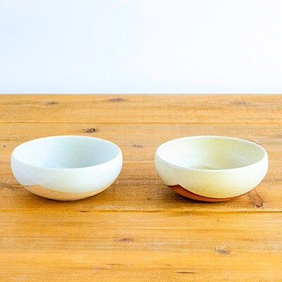 信楽焼 こどものうつわ(大)火色&白セット codomono-04set
