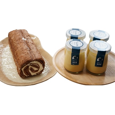 チョコレートロールケーキ1本・ぷりん4個