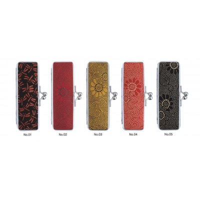 天然黒水牛印鑑15mm[甲州印伝ケース・桐箱付]