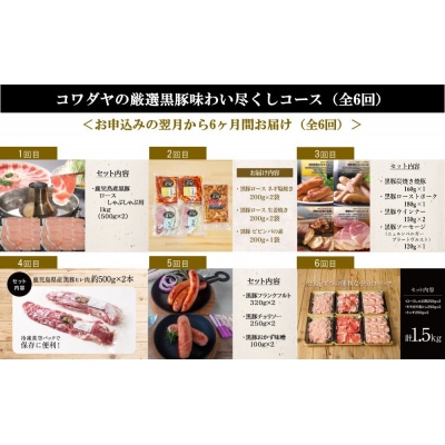 【定期便 全6回】黒豚のプロフェッショナル「コワダヤ」の厳選黒豚味わい尽くしコース 鹿児島 南さつま