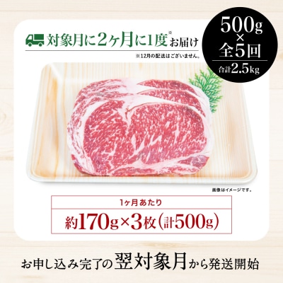 【定期便 全5回】ドライエイジング 国産黒毛和牛ロースステーキ(熟成牛ロースステーキ約500g×5)