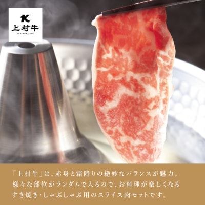 【自社ブランド牛】鹿児島県産 上村牛すき焼き・しゃぶしゃぶ用 厳選部位600g(200g×3P)