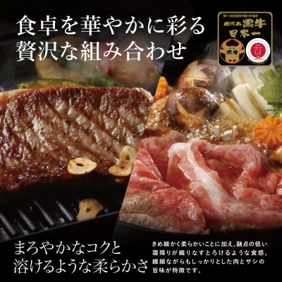 【鹿児島黒牛】5等級 サーロインステーキ2枚・すきやき用600g JA食肉かごしま