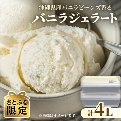 【さとふる限定】沖縄県産バニラビーンズ香るバニラジェラート計4000cc