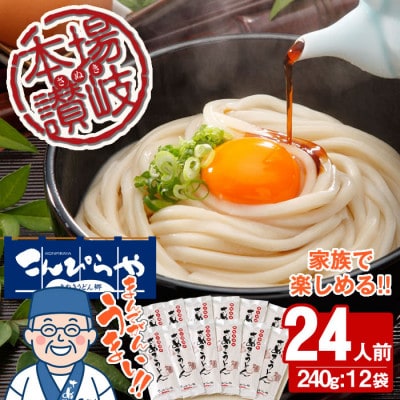 ふるさと納税【讃岐うどんのこんぴらや】本場讃岐半生うどん『讃岐麺維新』24食セット(2人前12袋)