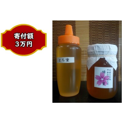 史都多賀城日本みつばちの蜂蜜610g・アカシア又はとち蜜500g(C004)