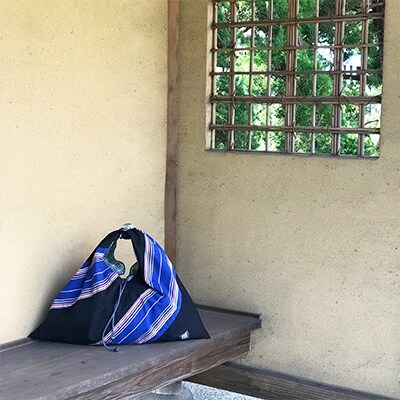 伝統織物蕨双子織 あずま袋 (紺)