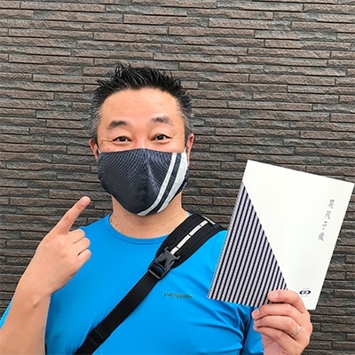 高密度綿 蕨双子織を使用した布マスク【紺】S・Mサイズ各1枚ずつのセット