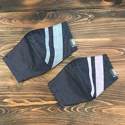 高密度綿 蕨双子織を使用した布マスク【紺】S・Mサイズ各1枚ずつのセット