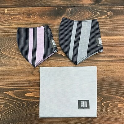 高密度綿 蕨双子織を使用した布マスク【紺】S・Mサイズ各1枚ずつのセット