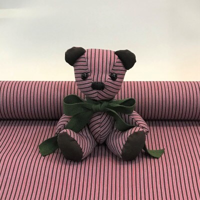 伝統織物蕨双子織で作る手作りベアキッド(ピンク)