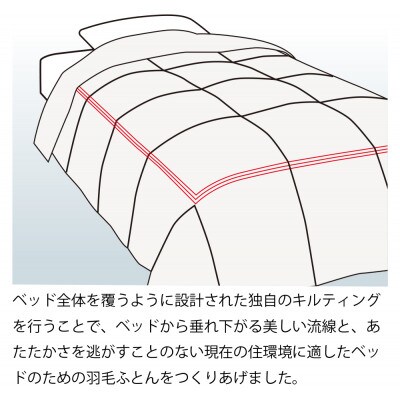 ベッド用羽毛掛けふとん　シングルサイズ　バニラ【越後ふとん】