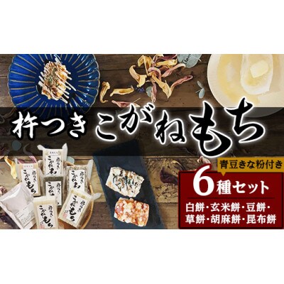 杵つきこがね餅　6種セット(青豆きな粉付き)