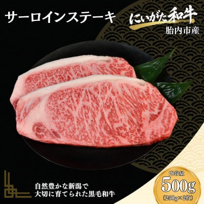 【にいがた和牛】サーロインステーキ 500g(250g×2) 胎内市産 黒毛和牛