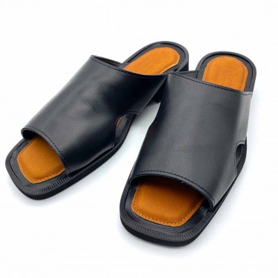 WRAP SANDALS/ラップサンダル　 ブラック×キャメル　25(25.0～25.5cm)