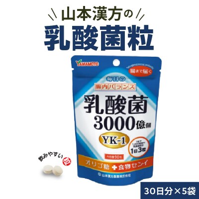 山本漢方の乳酸菌粒(30日分×5袋)[027Y07]