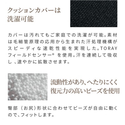 正座・あぐら用クッション「腰座」(サイズ03レギュラー×ブラック)[023M05-3]