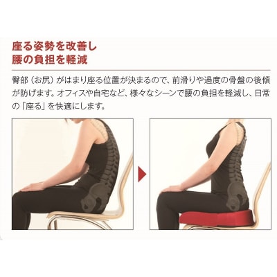 スポッとクッション　(6)ブラウンストライプ　長時間座っても疲れにくい[023M01-06]