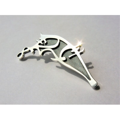 織田信長公　麒麟の花押ブローチ(大)[016K04]