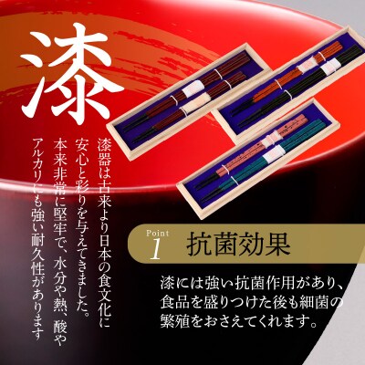 尾州塗麻布着夫婦箸　桐箱付(ピンクの根来塗、蒼の曙塗)[021A07-02]