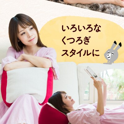 ラクっとクッション (2)レッド[023M09-2]