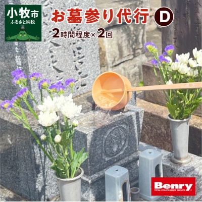 お墓参り代行D(墓石掃除を含む2.0時間程度×2回)[067S04]