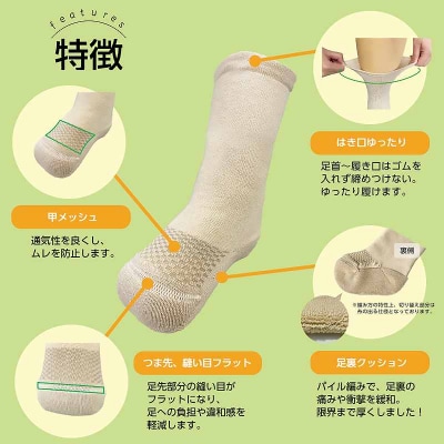 糖尿病用靴下「らくした切断用2枚入」　カラー:ブラック [030M12-01]