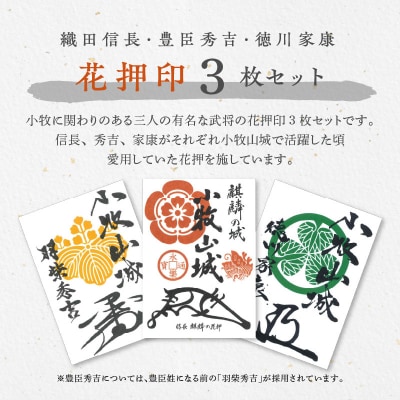 織田信長花押印・豊臣秀吉花押印・徳川家康花押印3枚セット[063K04]