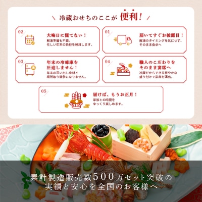 【小牧市人気No.1】千賀屋おせち料理「おもいやり」和風三段重 3人前 全38品 [035S02]