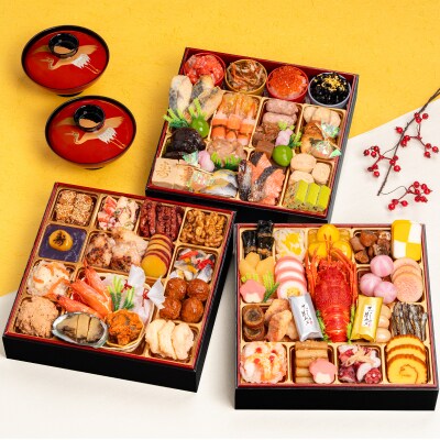 12/30・31配送 千賀屋おせち「福寿千」和風三段重 4～5人前 全59品 [035S05]