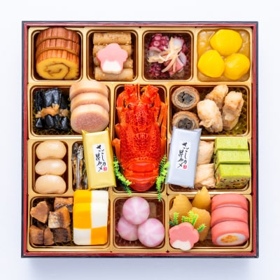 12/30・31配送 千賀屋おせち料理「福寿千」和風三段重 4～5人前 全61品 [035S05]