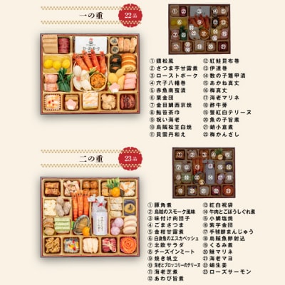 12/30・31配送 千賀屋おせち料理「千富士」和風三段重 6～7人前 全71品 [035S06]