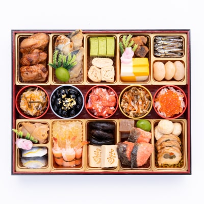 12/30・31配送 千賀屋おせち料理「千富士」和風三段重 6～7人前 全71品 [035S06]