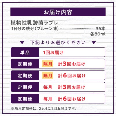 【6ヶ月定期便】植物性乳酸菌ラブレ　1日分の鉄分36本(計216本)[052S11-T]