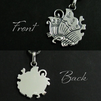 SV揚羽蝶家紋ペンダントネックレス(40cm)[016K27-01]