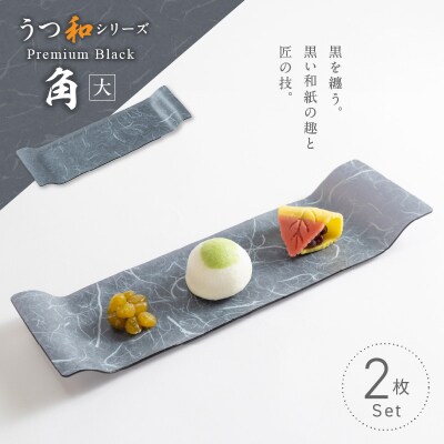 うつ和Premium Black「角(大)」(PB006A)(2枚入) 食器 日本製[111N07]