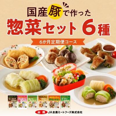 <6ヵ月定期便>国産豚で作った惣菜セット6種　手軽　おいしい[022J24-T]