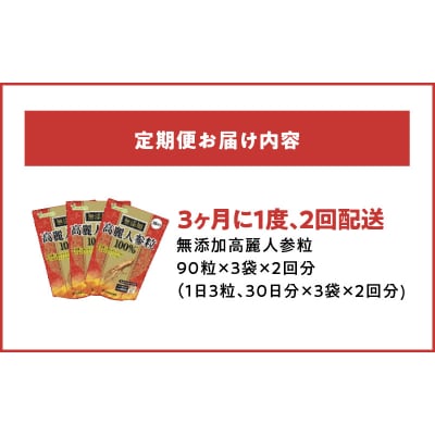 【3ヶ月に1度、2回送付定期便】山本漢方の無添加高麗人参粒　[027Y18-T]