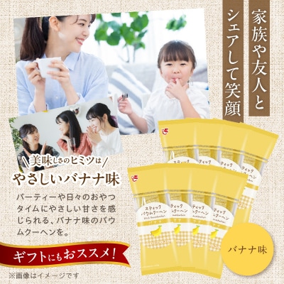 エースベーカリー スティックバウムクーヘン バナナ味 8本入　バームクーヘン 個包装[134T11]