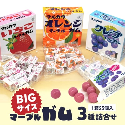 丸川製菓　ビッグサイズマーブルガム　3種詰合せ[134T16]