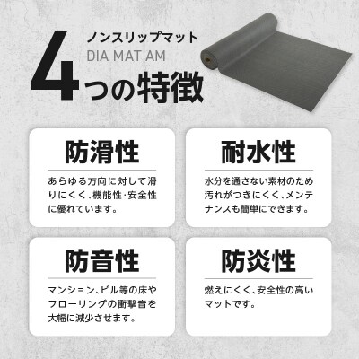 ノンスリップマット　ダイヤマット　AM　グレー[036T07-01]