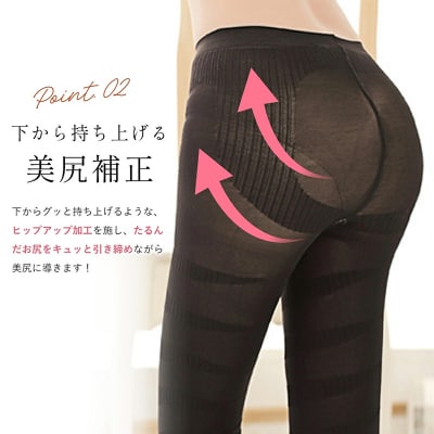 履くだけ!美尻&美脚 3D着圧レギンス (Mサイズ)[173N41-01]