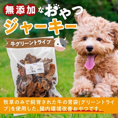【大満足セット】犬猫用 無添加おやつジャーキー 牛グリーントライプ 340g(肉)[143O25]