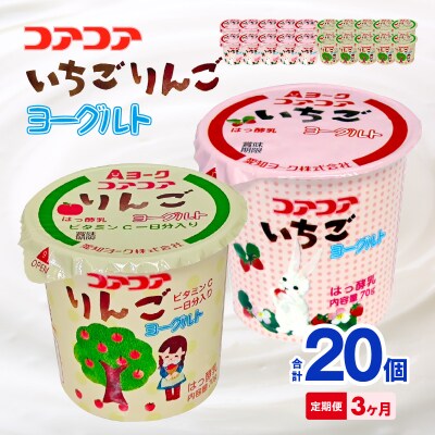 【3ヶ月定期便】愛知ヨーク コアコアいちご・コアコアりんご 20個入[108A07-T]