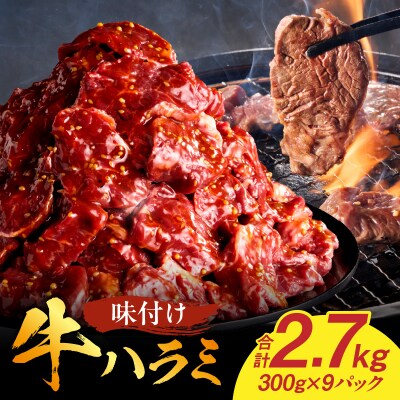 【食肉総合卸 丸正】牛ハラミ味付け2.7kg [153M14]