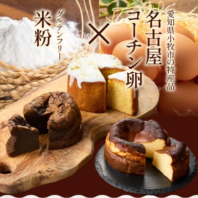 名古屋コーチン卵のバスクチーズケーキ&レモンパウンドケーキ&ほうじ茶ショコラセット[057M17]