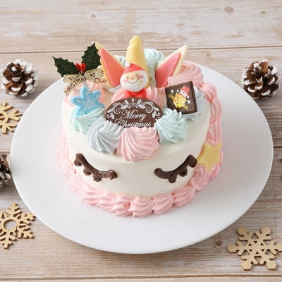 【いちごのクリスマスケーキ】日時指定可 クリスマス ユニコーンケーキ　[125L07]