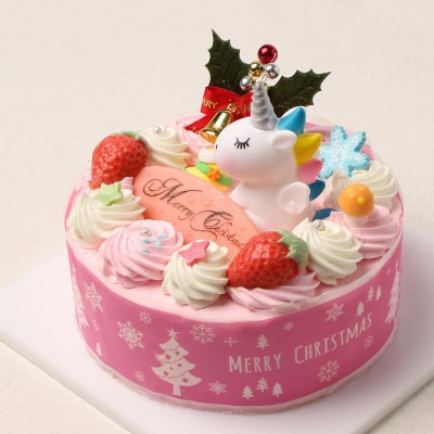 【いちごのクリスマスケーキ】日時指定可 ユニコーンのクリスマスケーキ　[125L08]
