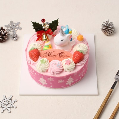 【いちごのクリスマスケーキ】日時指定可 ユニコーンのクリスマスケーキ　[125L08]